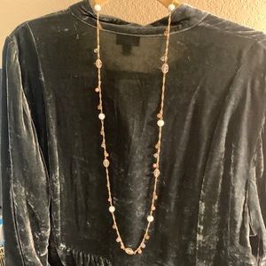 Beautiful pearl and beads (faux) by Jjill on a gold twisted chain.